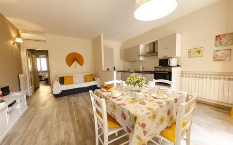 Musetta: Furniture, Cabinetry, Countertop, Table, Wood, Kitchen, Chair, Building, Interior Design, Kitchen & Dining Room Table