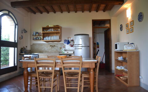 Villa Cafaggiola: Room, Property, Building, Furniture, House, Dining Room, Table, Interior Design, Ceiling, Floor