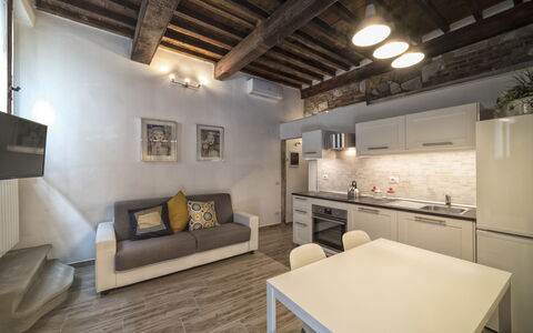 Guelfa House: Property, Room, Interior Design, Building, Ceiling, House, Loft, Furniture, Architecture, Living Room