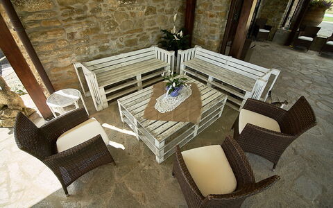 Villa Umbra: Furniture, Room, Interior Design, Table, Architecture, Coffee Table, Living Room, Design, Floor, Chair