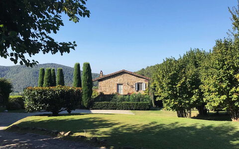 Compignano Barn: Property, Home, House, Estate, Tree, Natural Landscape, Real Estate, Sky, Land Lot, Lawn