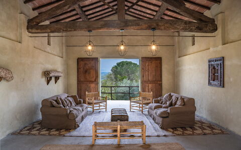 Castello D'Ombrone: Furniture, Property, Picture Frame, Building, Interior Design, Wood, Plant, Architecture, Living Room, Couch