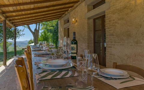 Castello D'Ombrone: Property, Room, Building, Real Estate, Table, House, Interior Design, Estate, Furniture, Porch