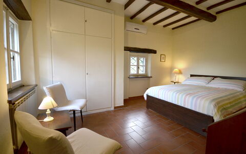 Villa Del Castagno: Bedroom, Room, Bed, Furniture, Property, Building, Interior Design, Bed Sheet, Bed Frame, Mattress Pad