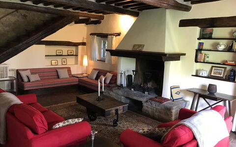 Villa Del Castagno: Living Room, Room, Interior Design, Property, Furniture, Building, House, Loft, Table, Ceiling