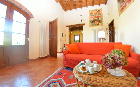 La Capannella: Room, Property, Furniture, Living Room, Interior Design, Floor, Building, Ceiling, Hardwood, Table