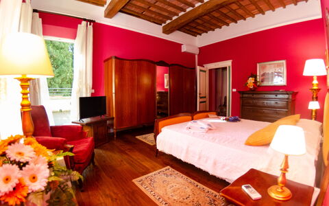 Villa Il Borghetto: Bedroom, Room, Furniture, Property, Bed, Interior Design, Building, Bed Sheet, Suite, House