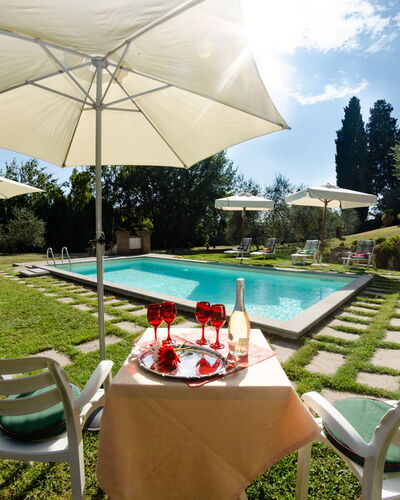 Villa Il Borghetto: Property, Real Estate, House, Swimming Pool, Building, Table, Estate, Home, Umbrella, Backyard