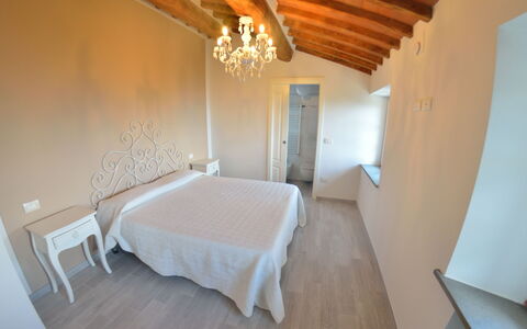 Villa Orchidea: Room, Property, Bedroom, Furniture, Bed, Building, Floor, Interior Design, Attic, Ceiling