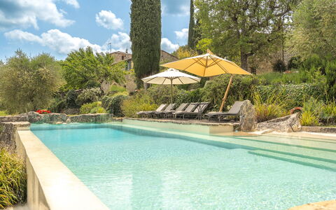 Camporempoli: Swimming Pool, Shrub, Garden, Water Feature, Landscaping, Eco Hotel, Resort, Estate, Hacienda, Backyard