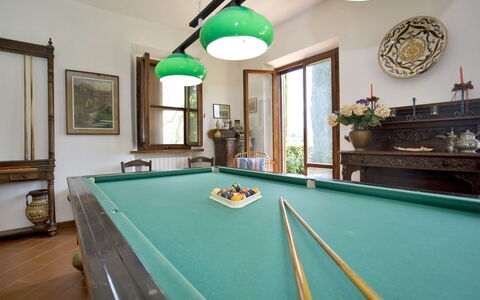La Fonte: Billiard Room, Billiard Table, Pool, Room, Recreation Room, Games, English Billiards, Property, Furniture, Table