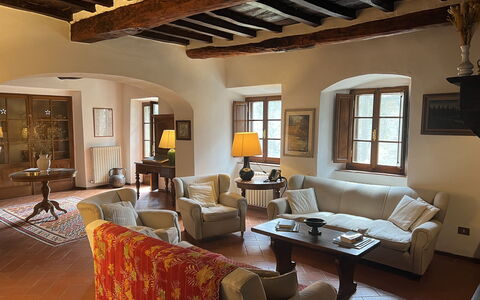 Pozza Di Volpaia: Table, Furniture, Couch, Property, Window, Picture Frame, Living Room, Interior Design, Chair, Architecture