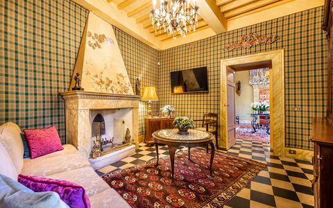 Villa Igea 13: Furniture, Decoration, Interior Design, Purple, Floor, Flooring, Building, Real Estate, Living Room, House