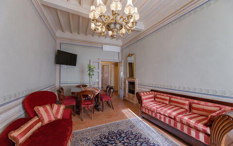 Appartamento Zefferini: Property, Furniture, Building, Couch, Decoration, Interior Design, Lighting, Living Room, Flooring, Floor