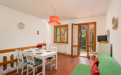 Ortensia - Pool View Ground Floor: Interior Design, Furniture, Wood, Flooring, Ceiling, Floor, Room, Home, Table, Living Room