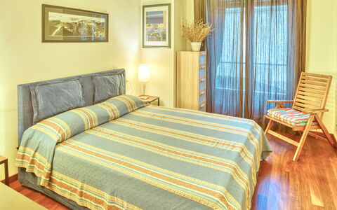 Dai Fiorentini - Apartment In Levanto: Bedroom, Bed, Furniture, Bed Sheet, Room, Property, Bed Frame, Bedding, Floor, Interior Design