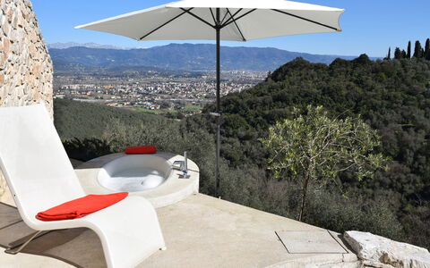 Villetta Farfallina: Property, Furniture, Umbrella, Table, Fashion Accessory, House, Shade, Room, Architecture, Real Estate