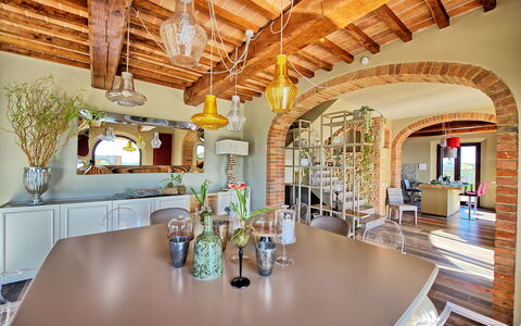 Villa Massimiliano: Property, Building, Room, Ceiling, Interior Design, Beam, Real Estate, Estate, Dining Room, House