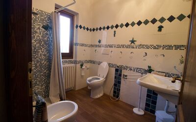 Il Fiasco: Property, Sink, Plumbing Fixture, Bathroom Sink, Bathroom, Purple, Tap, Building, Curtain, Mirror