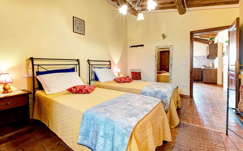 Casale Valdichiana: Bedroom, Bed, Room, Furniture, Property, Bed Sheet, Building, Interior Design, Bed Frame, House