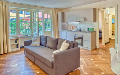 Aragosta Apartment - Levanto: Interior Design, Couch, Furniture, Flooring, Floor, Apartment, Room, Living Room, Home