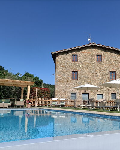 Villa Claudia: Water, Sky, Property, Plant, Azure, Swimming Pool, Tree, Building, Composite Material, Real Estate