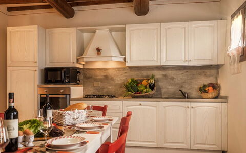 Borgo San Vincenti: Cabinetry, Countertop, Property, Furniture, Bottle, Kitchen Stove, Kitchen Appliance, Kitchen, Wood, Table