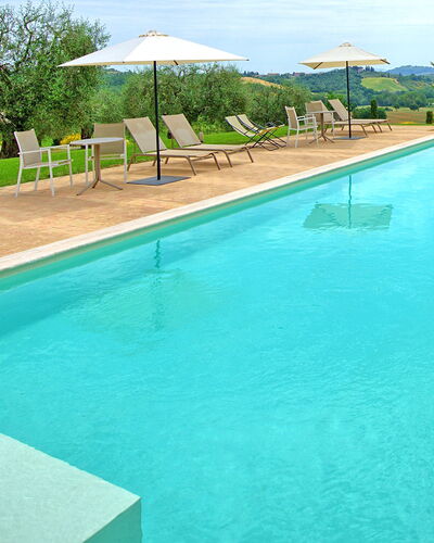 Villa Le Buche: Water, Plant, Property, Swimming Pool, Sky, Green, Tree, Blue, Azure, Shade