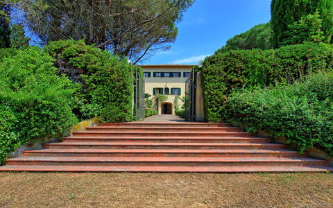 Villa Sorbaiano: Plant, Sky, Property, Stairs, Green, Building, Window, Tree, Grass, Real Estate