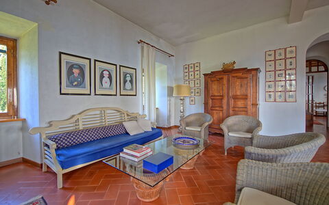 Villa Sorbaiano: Picture Frame, Property, Furniture, Building, Couch, Wood, Comfort, Table, Living Room, Interior Design