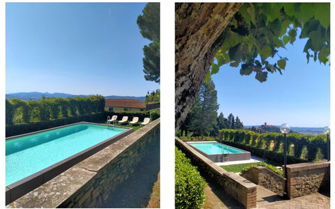 Villa Sorbaiano: Water, Sky, Plant, Property, Building, Swimming Pool, Natural Landscape, Azure, Rectangle, Table
