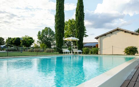 Villa Papiano: Water, Cloud, Sky, Plant, Swimming Pool, Tree, Building, Leisure, Grass, Real Estate