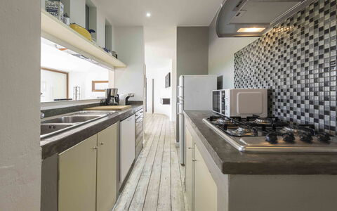 Casina Dell'acquaborra: Kitchen, Countertop, Kitchen Appliance, Interior Design, Wall, Kitchen Stove, Major Appliance, Flooring, Wood, Ceiling