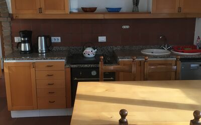 Apartment 6: Cabinetry, Countertop, Furniture, Kitchen Sink, Kitchen, Wood, Sink, Lighting, Interior Design, Flooring