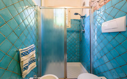 Villa Lorenzana: Property, Blue, Azure, Building, Plumbing Fixture, Bathroom, Lighting, Interior Design, Wall, Flooring