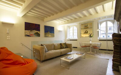 Appartamento Il Portale: Couch, Property, Picture Frame, Furniture, Window, Comfort, Interior Design, Table, Wood, Living Room