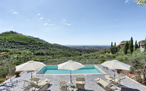 Villa Maona: Sky, Cloud, Azure, Nature, Mountain, Body Of Water, Outdoor Furniture, Building, Tree, Urban Design