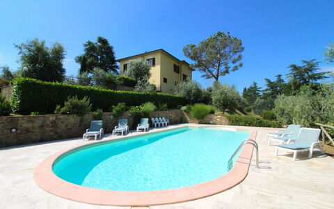 Il Poggiolo: Water, Sky, Plant, Building, Azure, Swimming Pool, Tree, Outdoor Furniture, Shade, Rectangle