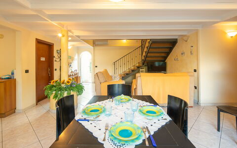 Villa Isola: Table, Property, Furniture, Plant, Chair, Lighting, Interior Design, Architecture, Houseplant, Hall