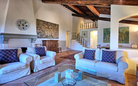 Villa Paneretta: Furniture, Property, Couch, Table, Azure, Picture Frame, Living Room, Studio Couch, Interior Design, Architecture