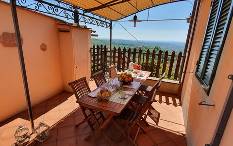 Alla Collina Del Sole: Furniture, Table, Property, Building, Flowerpot, Chair, Houseplant, Plant, Wood, Sky