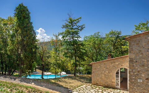 Villa Lucarella: Swimming Pool, Estate, Shade, Hacienda, Stone Wall, Flagstone, Eco Hotel, Farmhouse, Backyard, Resort