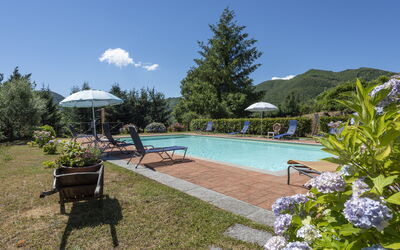 Villa Rosata: Water, Plant, Sky, Furniture, Swimming Pool, Cloud, Umbrella, Nature, Chair, Tree