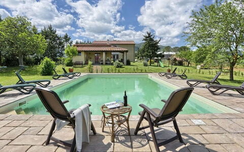 Villa Le Selvole: Water, Sky, Cloud, Property, Plant, Furniture, Swimming Pool, Building, Chair, Tree