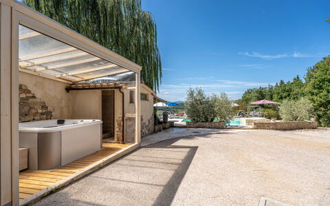 Villa Montone: Composite Material, Swimming Pool, Resort, Shade, Outdoor Structure, Eco Hotel, Jacuzzi, Outdoor Furniture, Houseplant