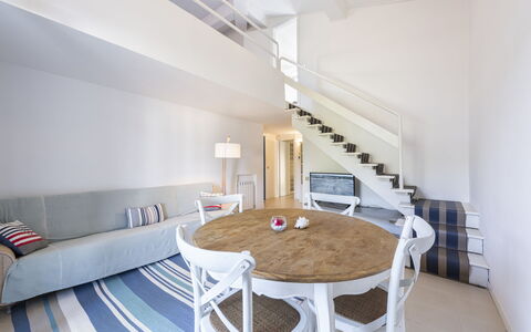 Residenza Morin: Table, Property, Furniture, Building, Wood, Comfort, Interior Design, Lighting, Flooring, Chair