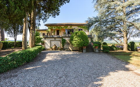 Villa Agnola: Plant, Sky, Building, Road Surface, Tree, House, Land Lot, Asphalt, Grass, Landscape