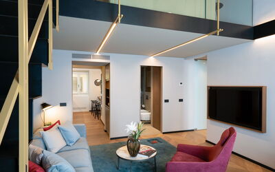 Arte della Lana: Furniture, Property, Couch, Building, Comfort, Living Room, Wood, Interior Design, Architecture, Flooring