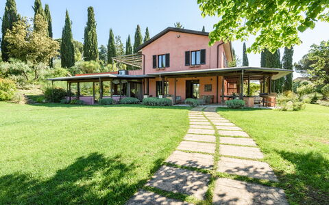 Villa Pancole: Plant, Sky, Property, Building, Tree, Natural Landscape, Land Lot, House, Shade, Window