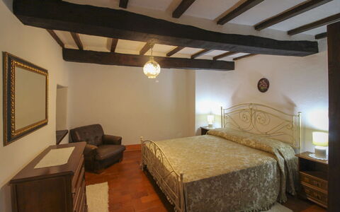 La Casa nel Borgo: Furniture, Interior Design, Wall, Bedroom, Bed, Flooring, Ceiling, Wood, Floor, Room